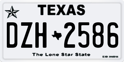 TX license plate DZH2586