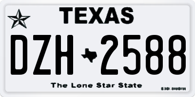 TX license plate DZH2588
