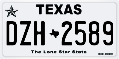 TX license plate DZH2589