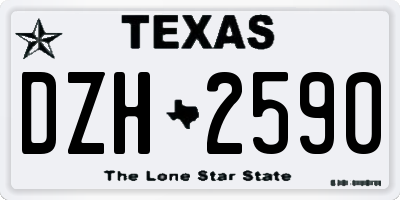 TX license plate DZH2590