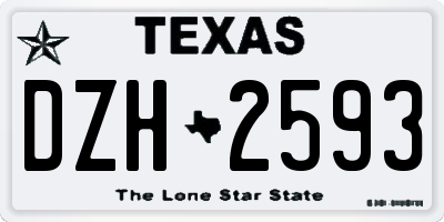 TX license plate DZH2593