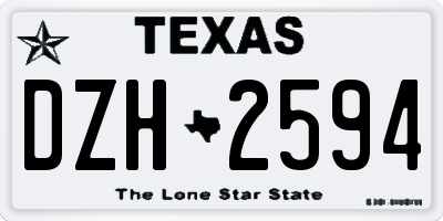 TX license plate DZH2594