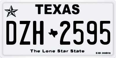 TX license plate DZH2595