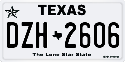 TX license plate DZH2606