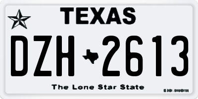 TX license plate DZH2613