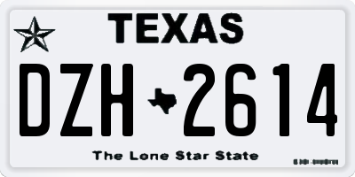 TX license plate DZH2614