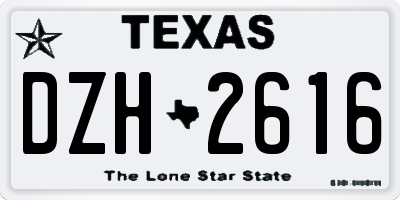 TX license plate DZH2616
