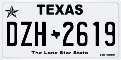 TX license plate DZH2619