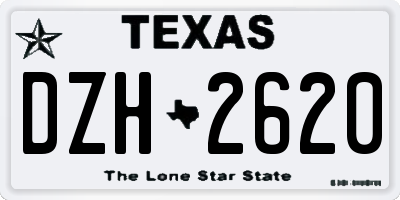 TX license plate DZH2620