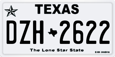 TX license plate DZH2622