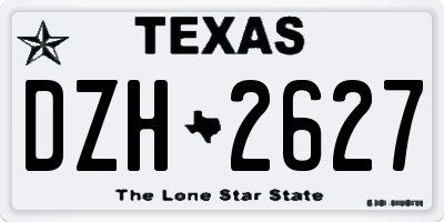 TX license plate DZH2627
