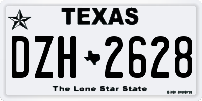 TX license plate DZH2628