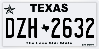 TX license plate DZH2632