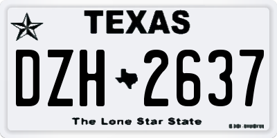TX license plate DZH2637
