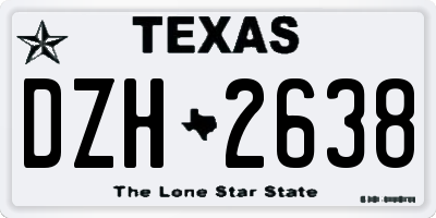 TX license plate DZH2638