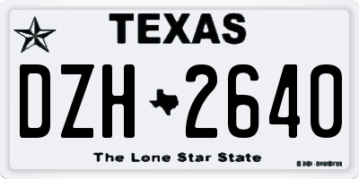 TX license plate DZH2640