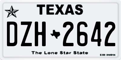 TX license plate DZH2642