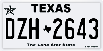 TX license plate DZH2643