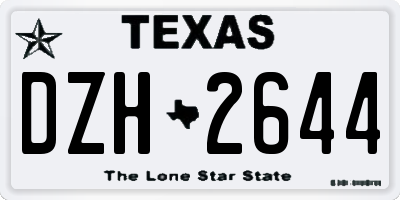 TX license plate DZH2644