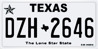 TX license plate DZH2646