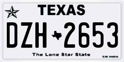 TX license plate DZH2653