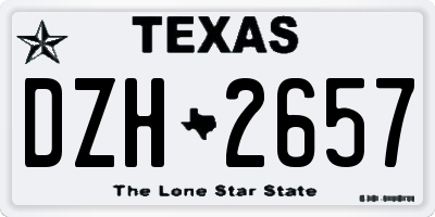 TX license plate DZH2657
