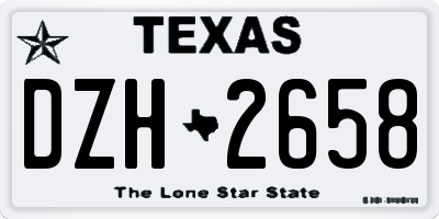 TX license plate DZH2658