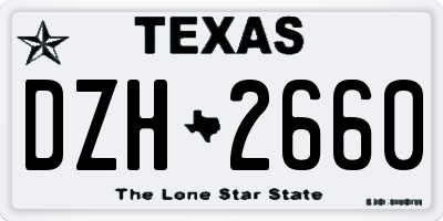 TX license plate DZH2660