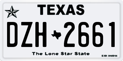 TX license plate DZH2661