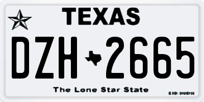 TX license plate DZH2665
