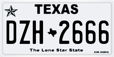 TX license plate DZH2666