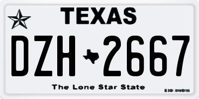 TX license plate DZH2667