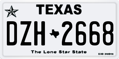 TX license plate DZH2668