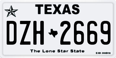 TX license plate DZH2669