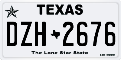 TX license plate DZH2676