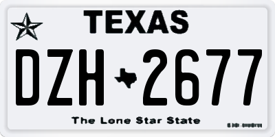 TX license plate DZH2677