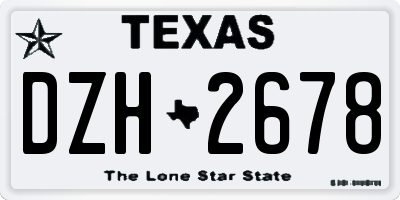 TX license plate DZH2678