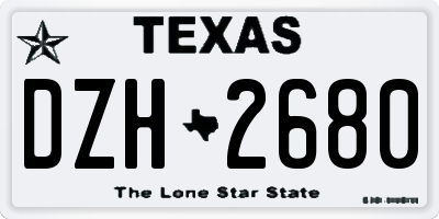 TX license plate DZH2680