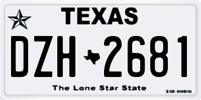 TX license plate DZH2681
