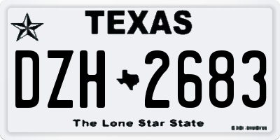 TX license plate DZH2683