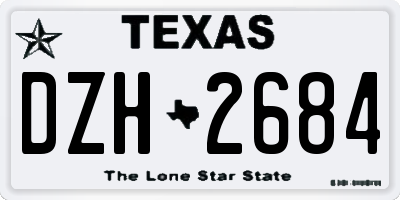 TX license plate DZH2684