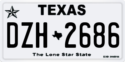 TX license plate DZH2686