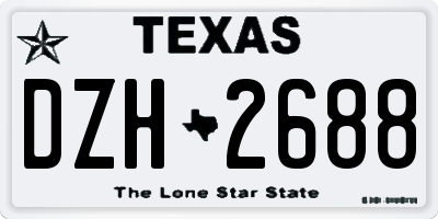 TX license plate DZH2688
