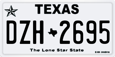 TX license plate DZH2695