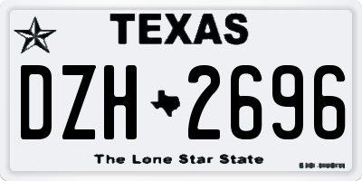 TX license plate DZH2696
