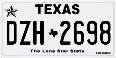 TX license plate DZH2698