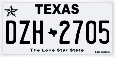 TX license plate DZH2705