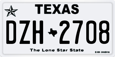 TX license plate DZH2708