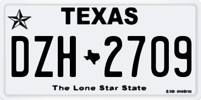 TX license plate DZH2709