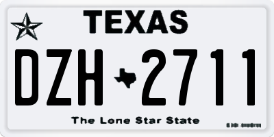 TX license plate DZH2711
